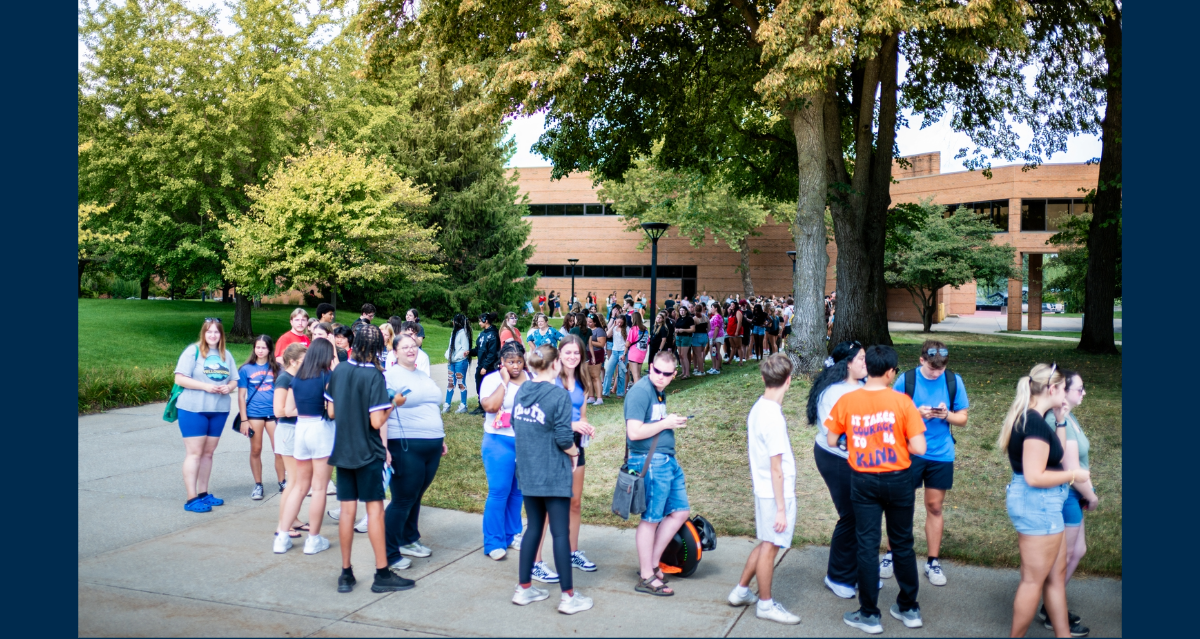 Students lined up