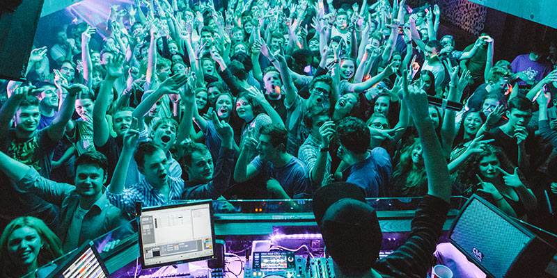 People dancing at a night club