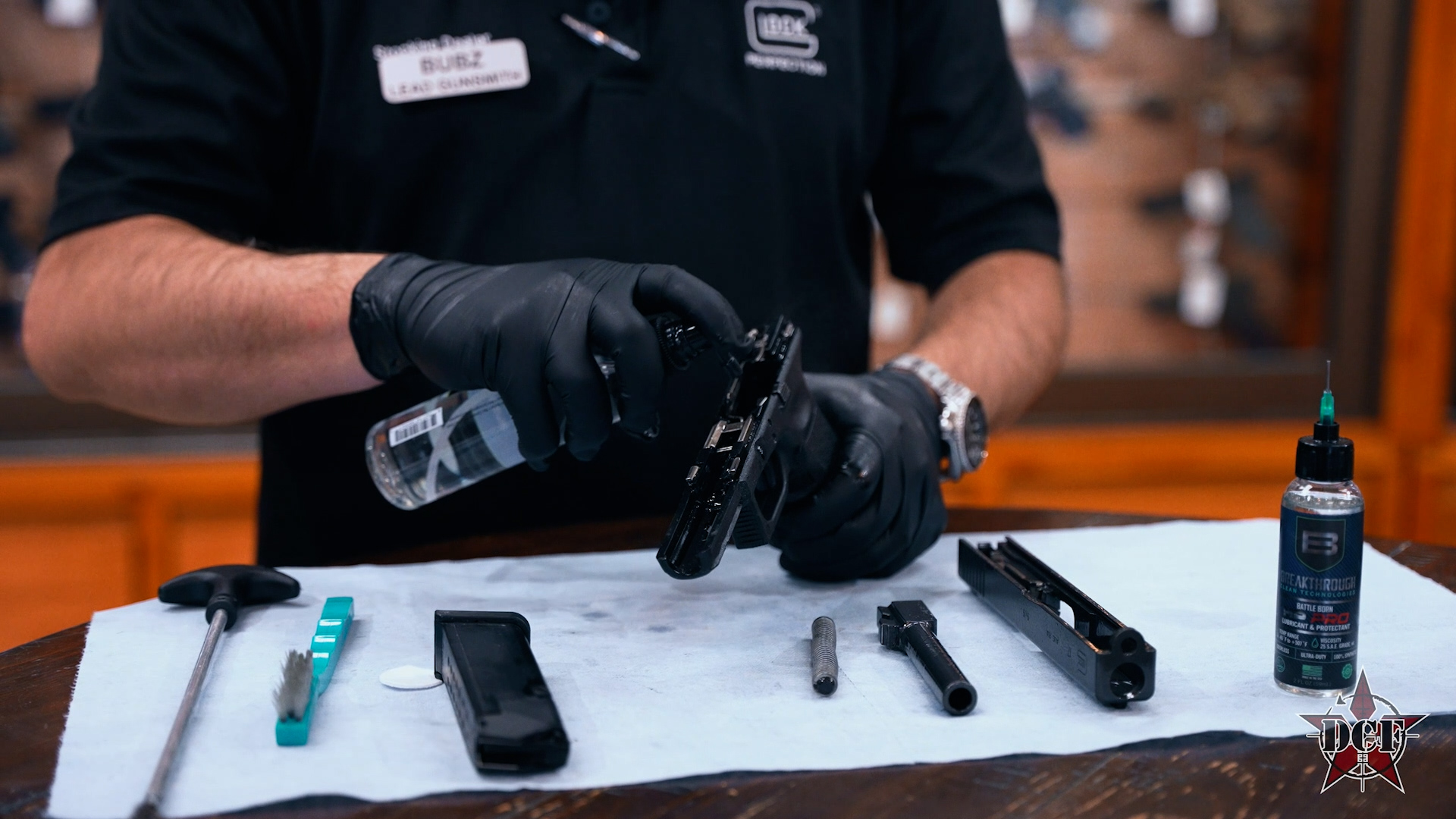 DCF Guns gunsmith at work in the shop
