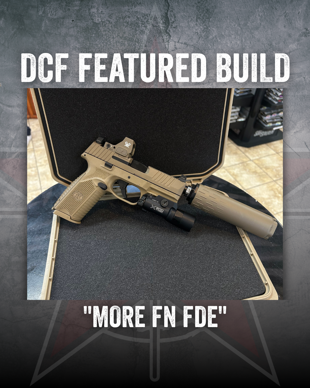 DCF Guns custom build – More FN FDE, an FDE FN pistol with red dot optic