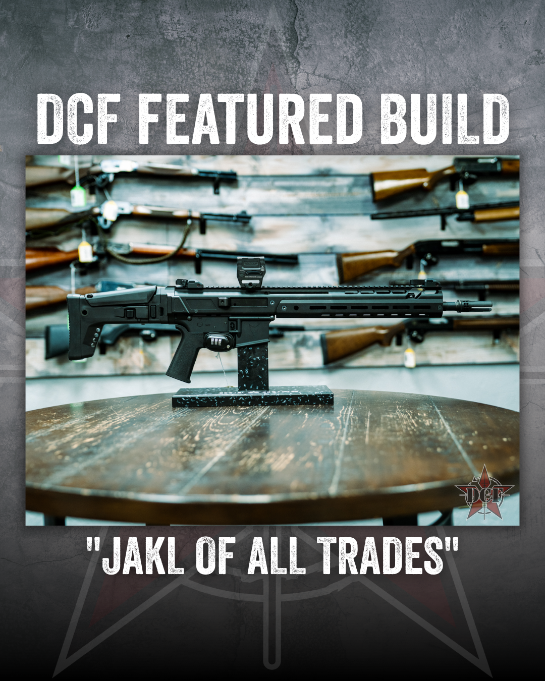 DCF Guns custom build – Jakl of All Trades, a black bullpup rifle
