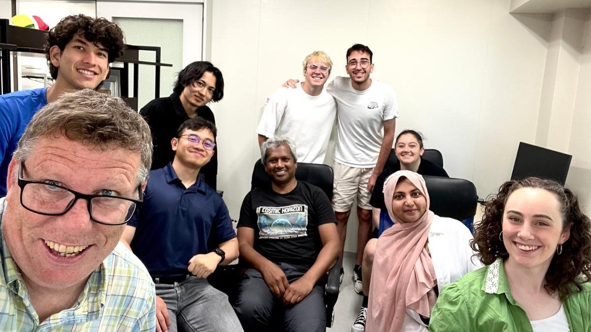 Fronefield Crawford and his astrophysics students in Japan