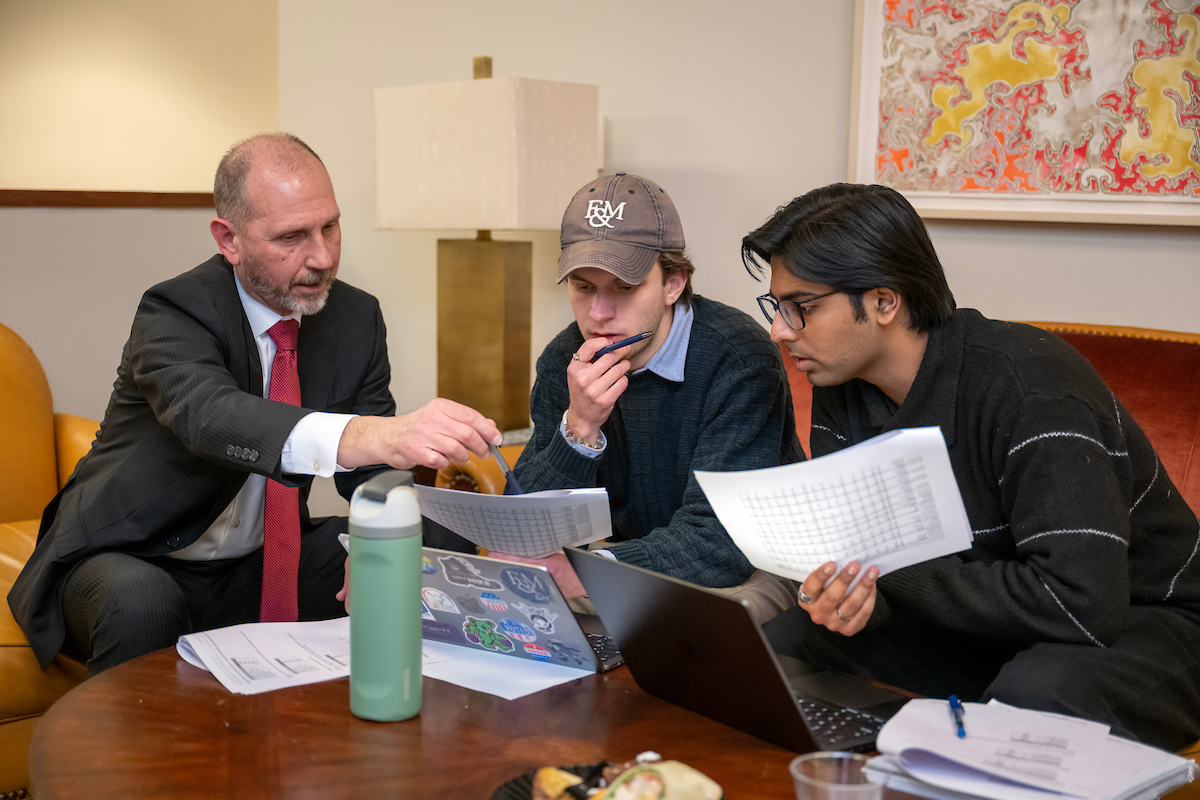 Berwood Yost, Keith Wattenbarger '26, and Ibrahim Bin Amjad '27