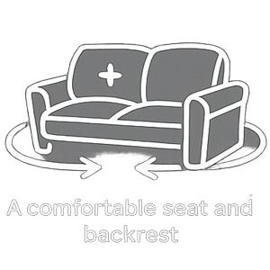 a grey couch with white text a grey couch with white text
