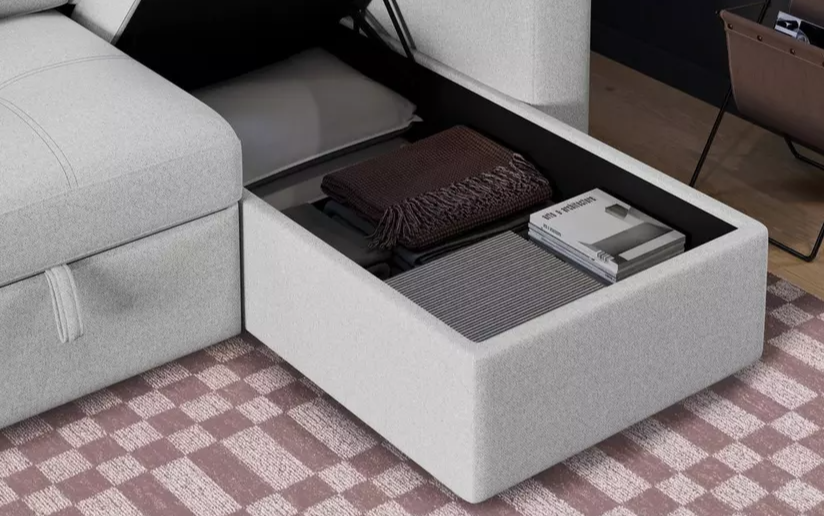 a white box with a brown blanket inside a white box with a brown blanket inside