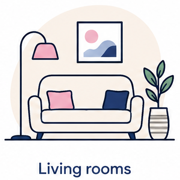 a drawing of a living room a drawing of a living room