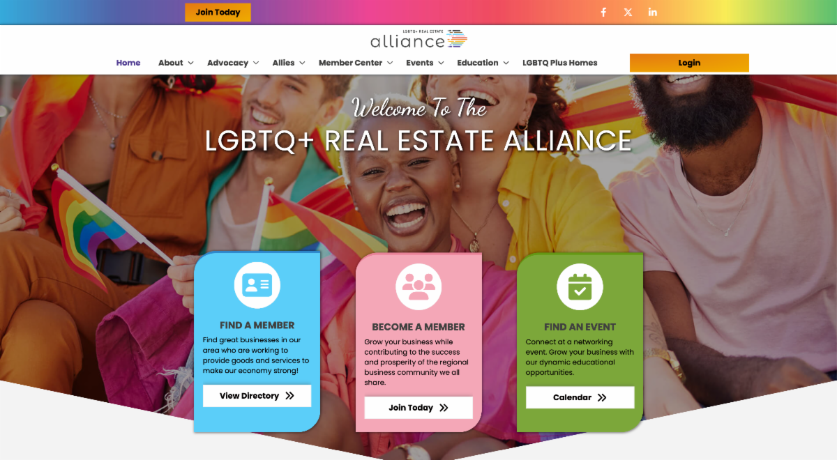 The LGBTQ+ Real Estate Alliance member directory — update your profile to get found by referrals