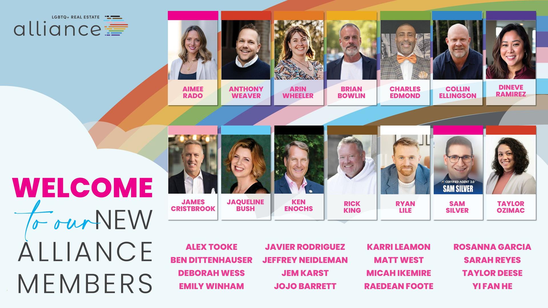 New LGBTQ+ Real Estate Alliance members joining in April 2026