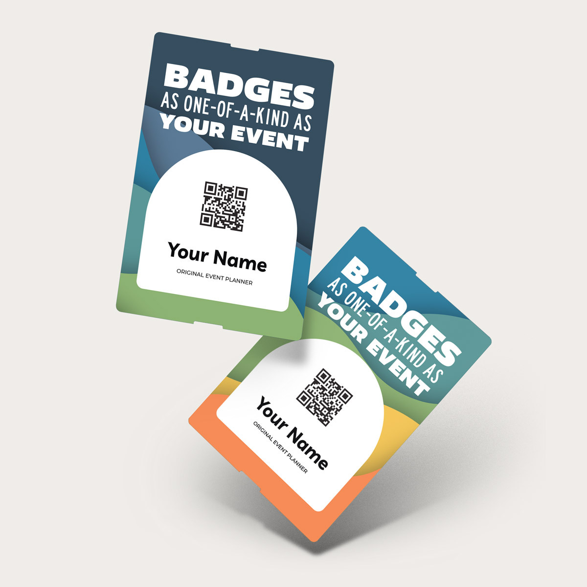 Event badges with Mosaic Background
