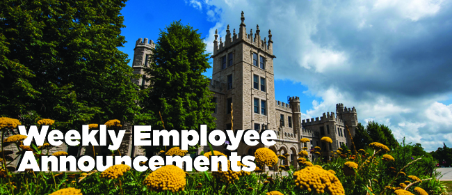 Monday Morning Announcements for faculty and staff.