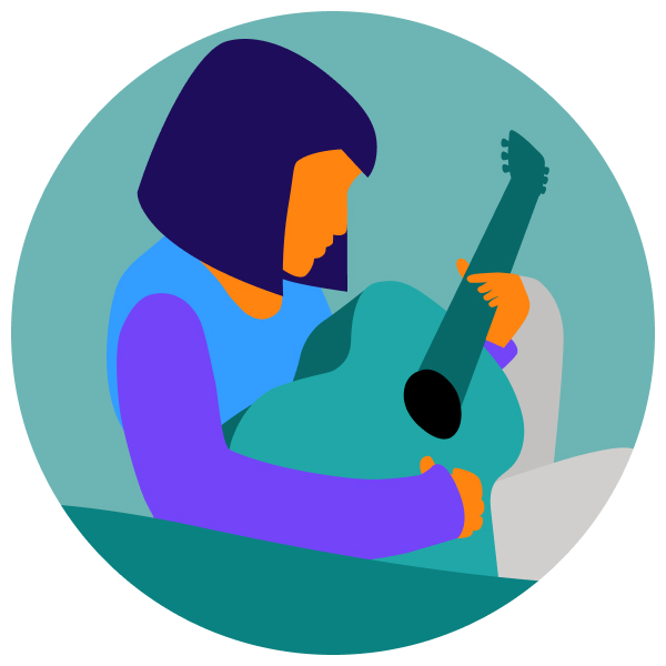 Person playing guitar