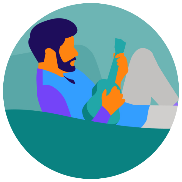 Person playing ukulele
