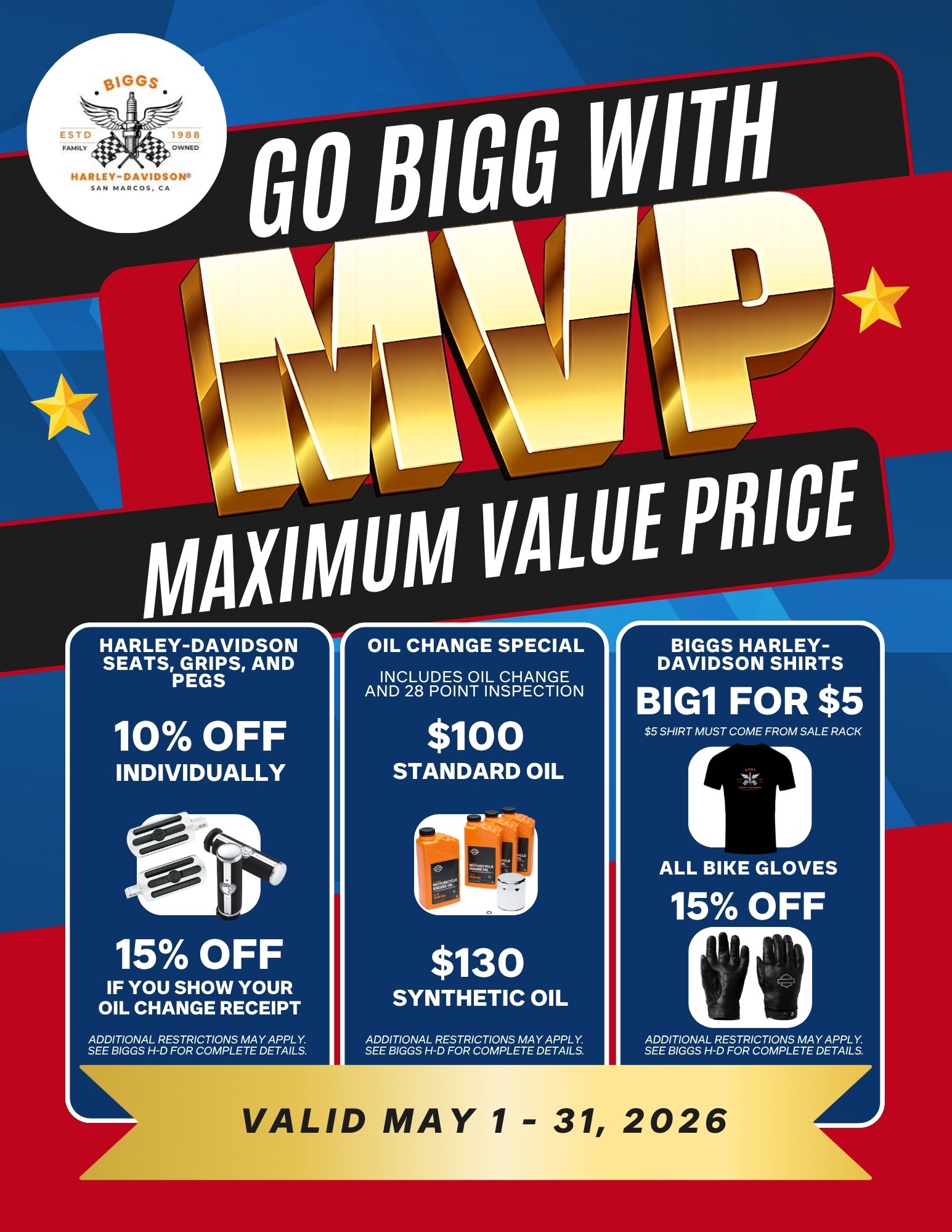 May Service Parts Offers
