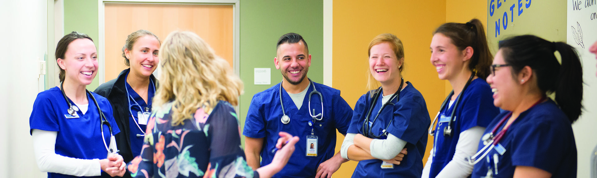 Yale nursing students in scrubs