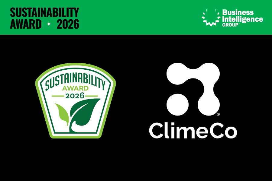Sustainability Award 2026 Seal & ClimeCo Logo side by side