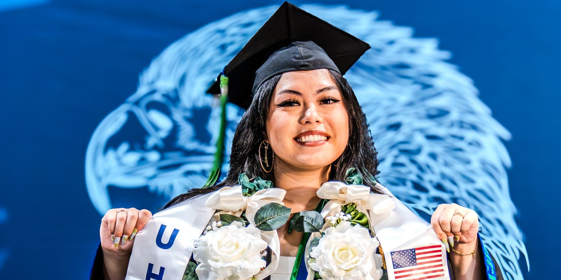 Photograph of graduate who was a military-connected student
