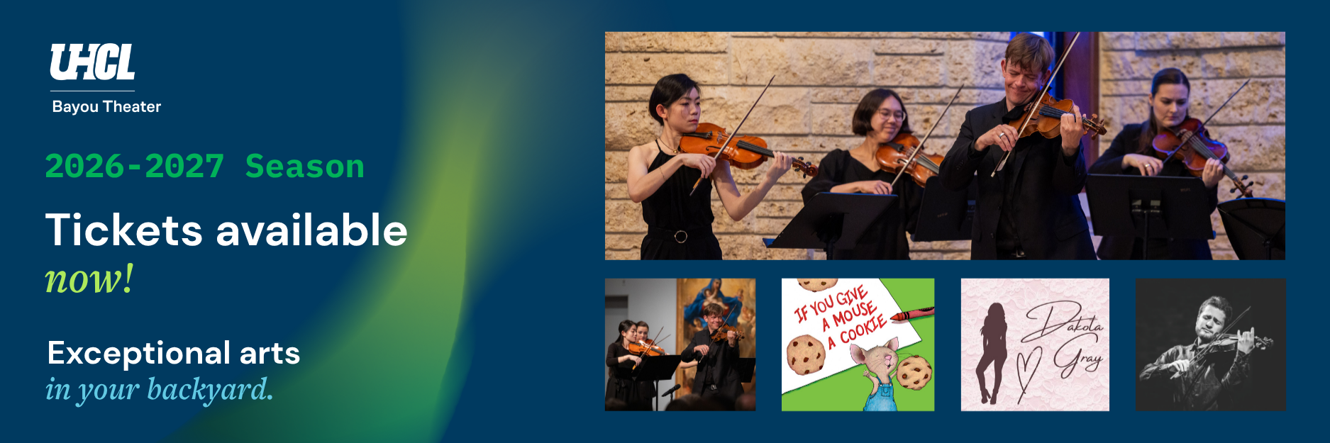Email banner for the UHCL Bayou Theater.