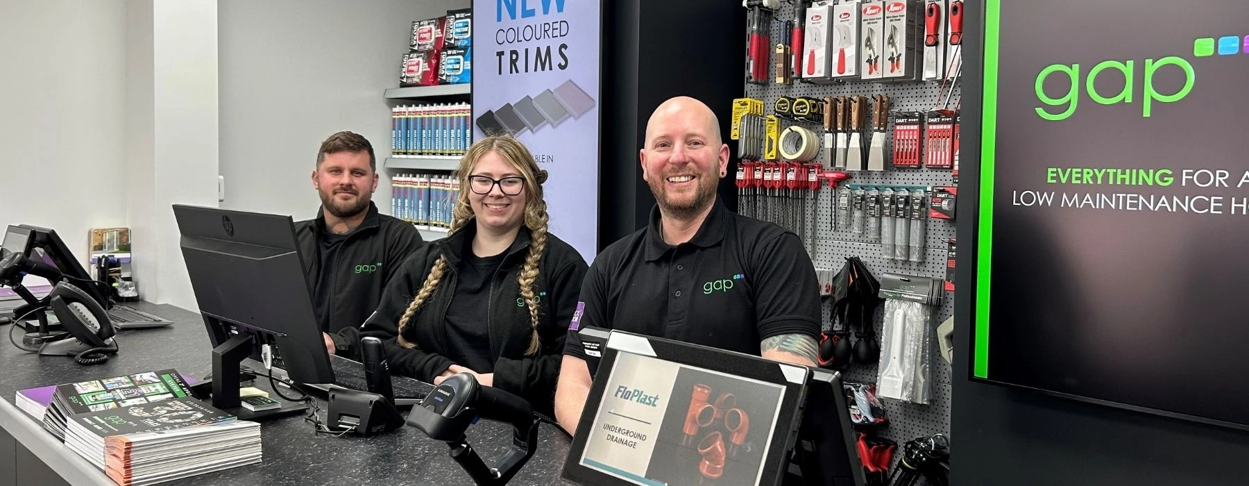 GAP trade counter team serving customers