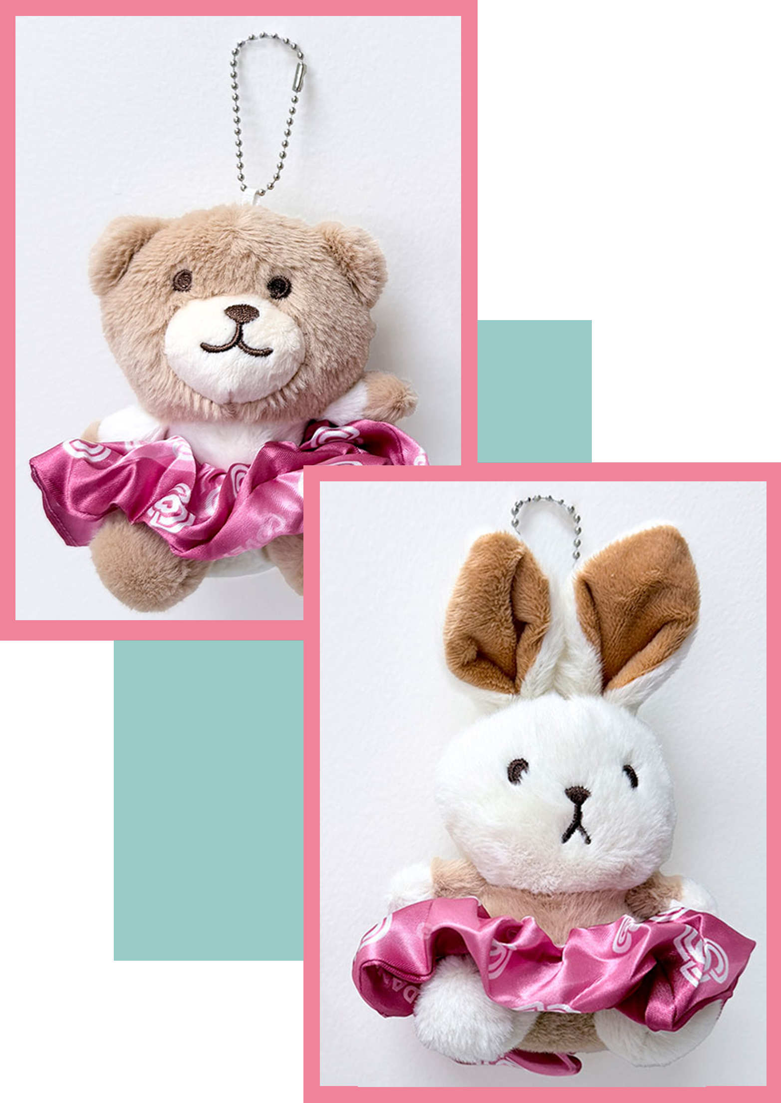 Covet Dance Scrunchie Bunny and Teddy Keychains