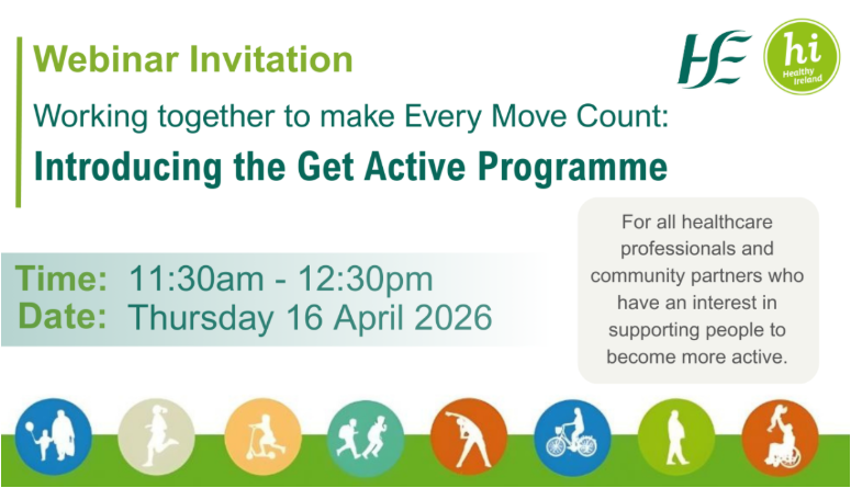 Poster: Introduction the get active programme Thursday 16th April from 11:30am- 12:30pm