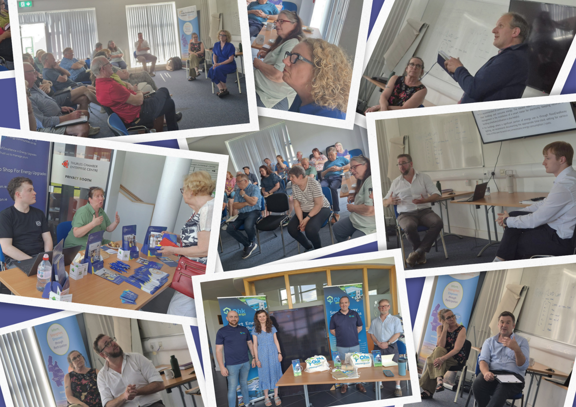 Collage of photos on the night, speakers ,stands and audience