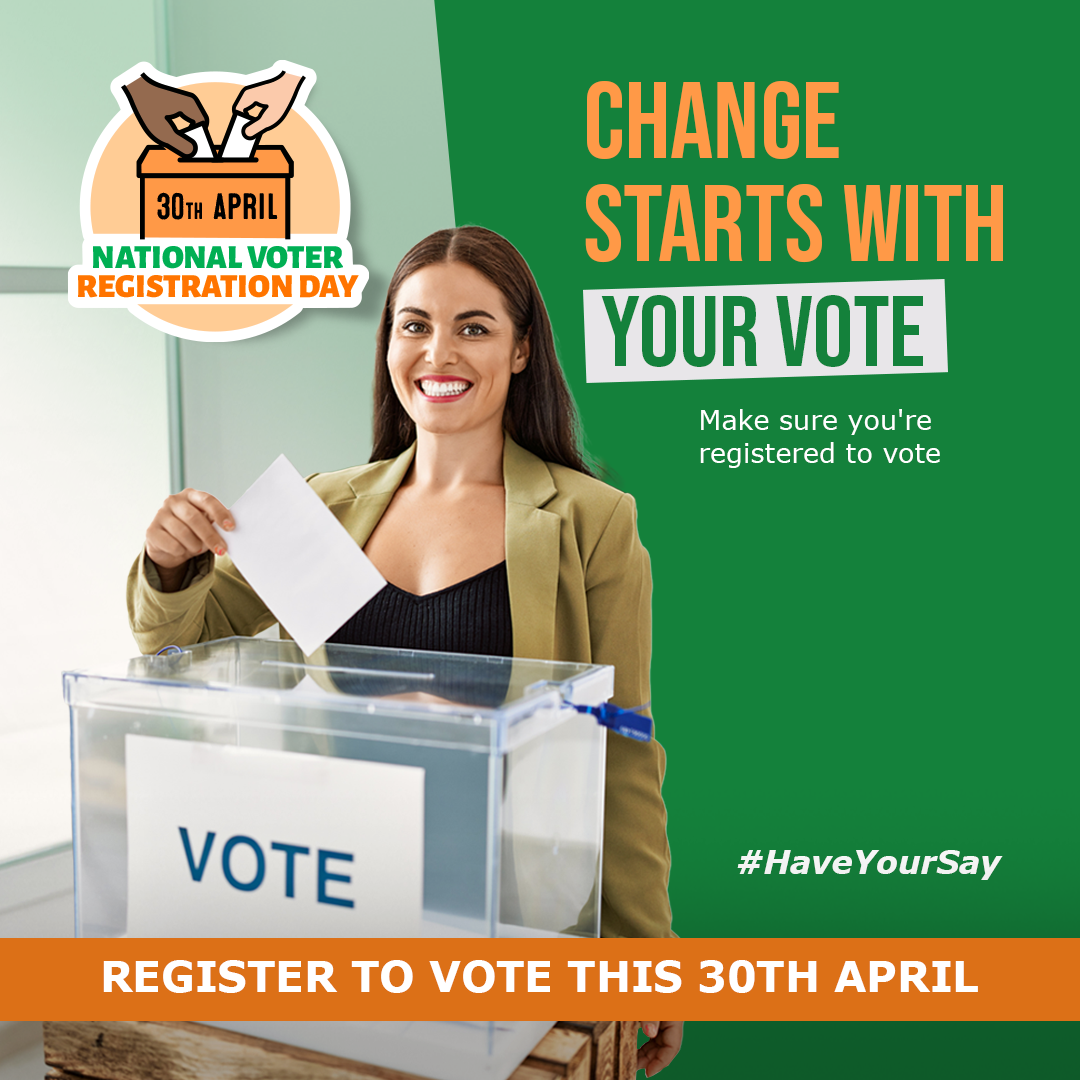 Register to vote this National voter registration day 30th April
