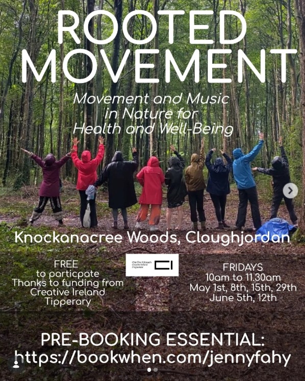 Poster: Rooted movement movement and music in nature for Health details below