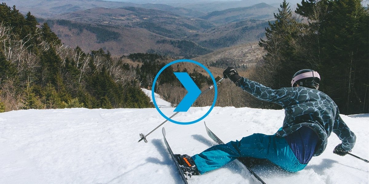 Skier carving at Killington Resort