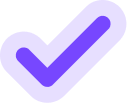 a purple check mark on a black background