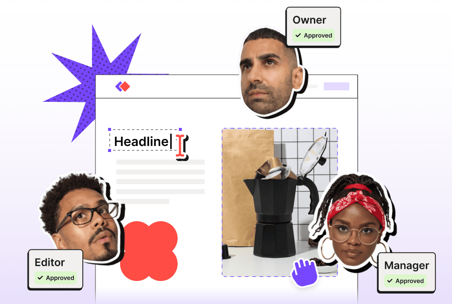 an email with users's avatars floating around