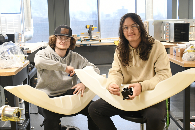 Picture of LIFT students working on EV Karts