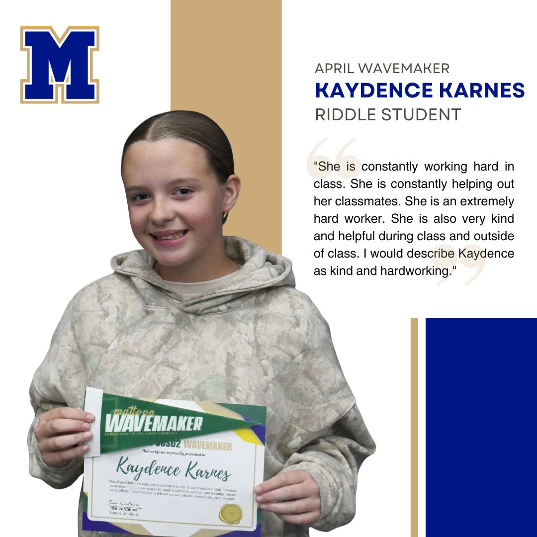 Kaydence Karnes, Riddle Elementary "She is constantly working hard in class. She is constantly helping out her classmates. She is an extremely hard worker. She is also very kind and helpful during class and outside of class. I would describe Kaydence as kind and hardworking." Kaydence Karnes, Riddle Elementary "She is constantly working hard in class. She is constantly helping out her classmates. She is an extremely hard worker. She is also very kind and helpful during class and outside of class. I would describe Kaydence as kind and hardworking."