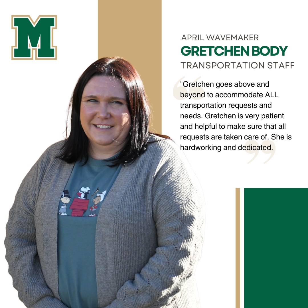 Gretchen Body, Transportation Secretary "Gretchen goes above and beyond to accommodate ALL transportation requests and needs. Gretchen is very patient and helpful to make sure that all requests are taken care of. She is hardworking and dedicated." Gretchen Body, Transportation Secretary "Gretchen goes above and beyond to accommodate ALL transportation requests and needs. Gretchen is very patient and helpful to make sure that all requests are taken care of. She is hardworking and dedicated."