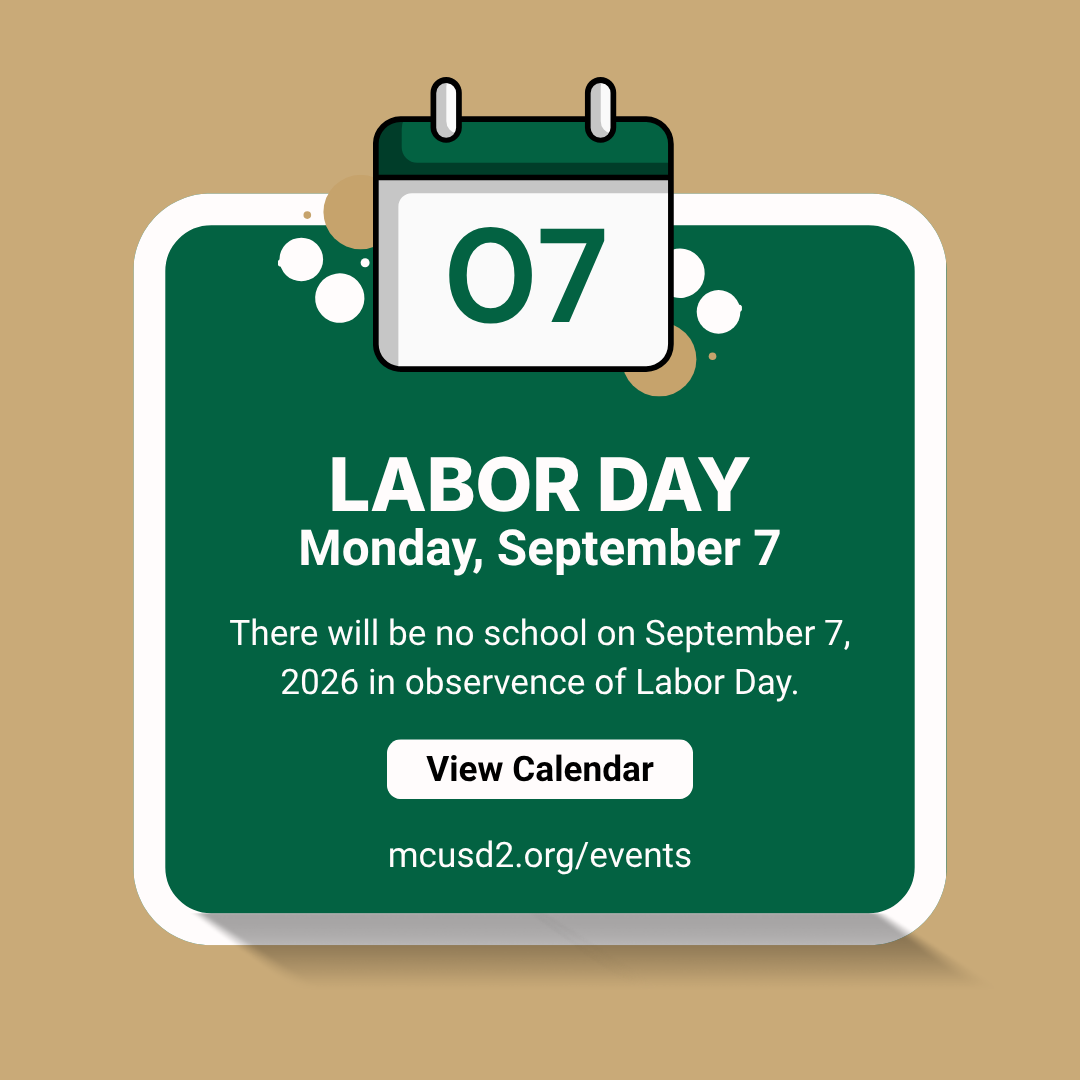 Calendar Pop-Up: Labor Day Monday, September 7 | No school
