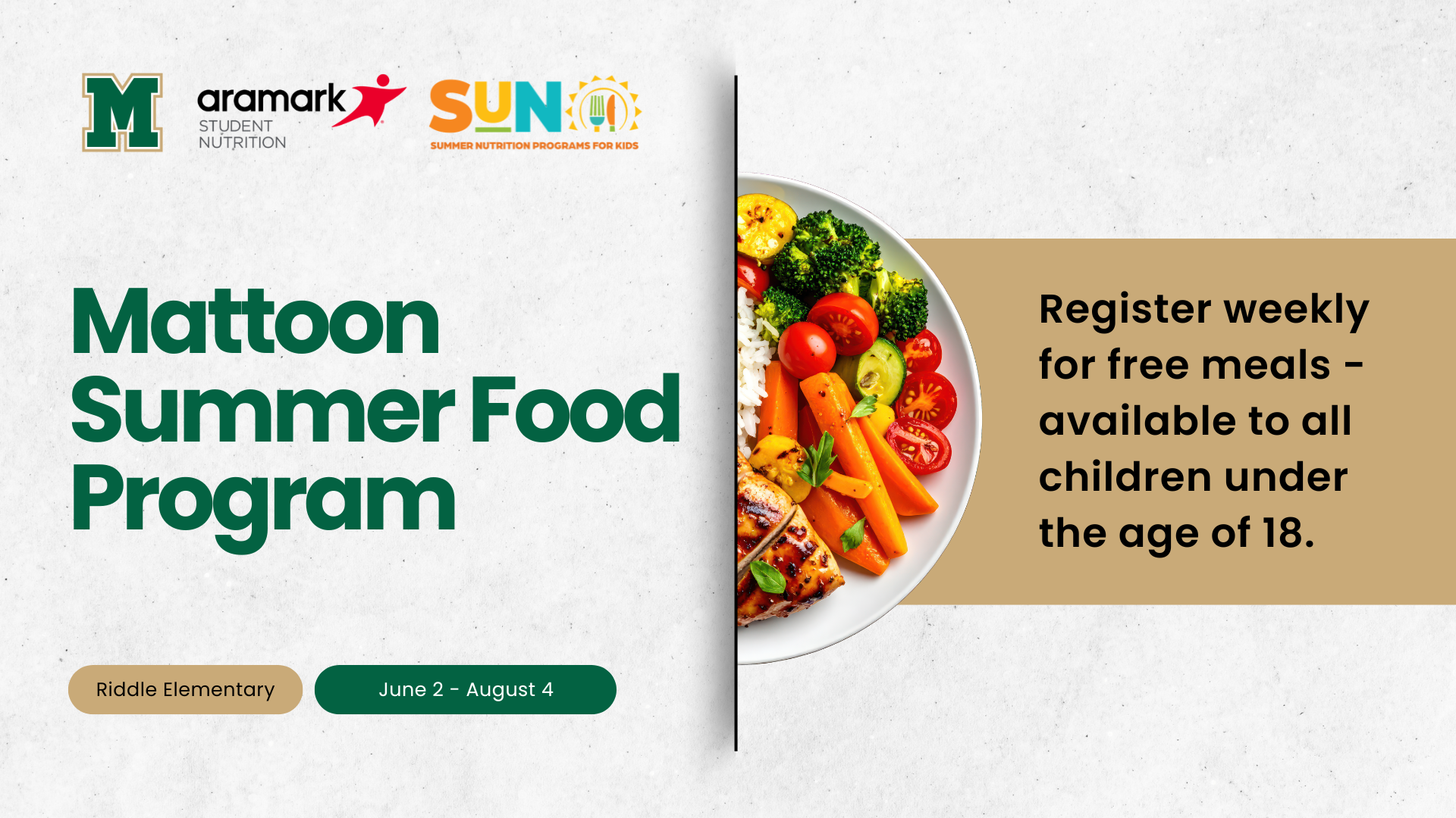 Mattoon Summer Food Program | Register weekly for free meals - available to all children under the age of 18
