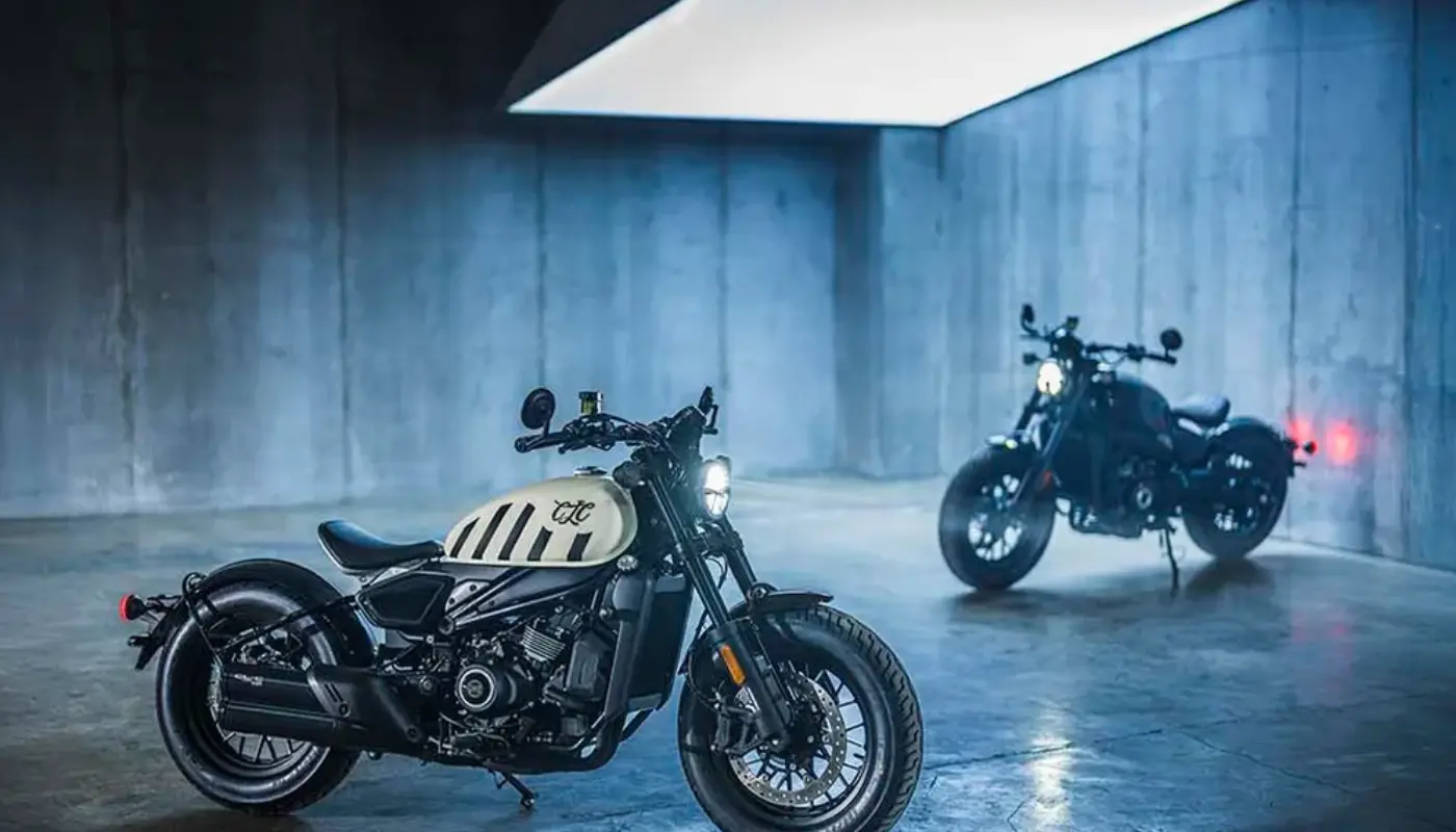 CFMOTO 450 CL-C Bobber detalhes de potência e segurança