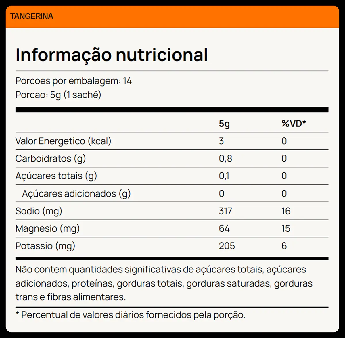 Informação nutricional LIQUIDZ