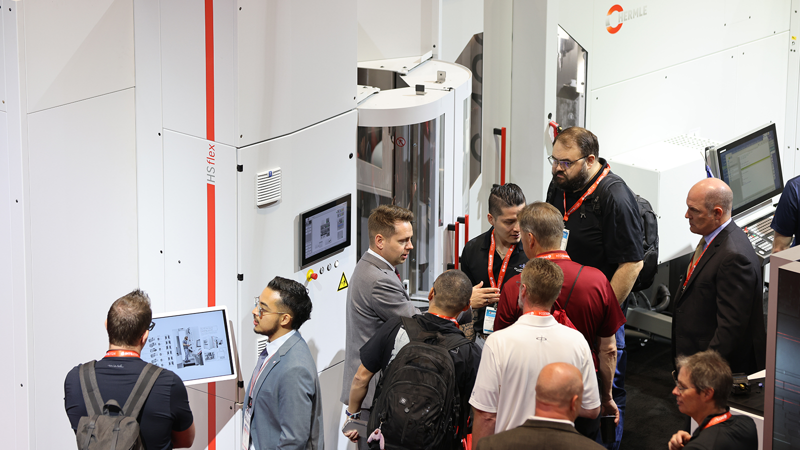 Visitors gathered around HS flex system