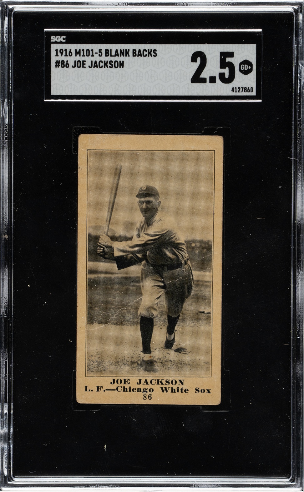 1916 M101-5 Sporting News #86 Joe Jackson SGC GOOD+ 2.5