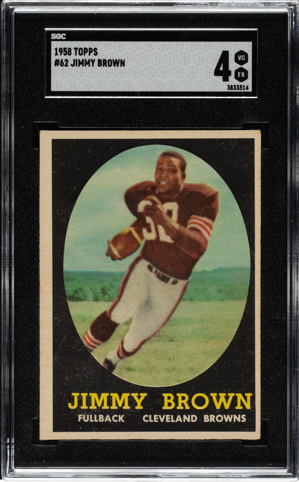 1958 Topps Football #62 Jim Brown Rookie SGC VG/EX 4