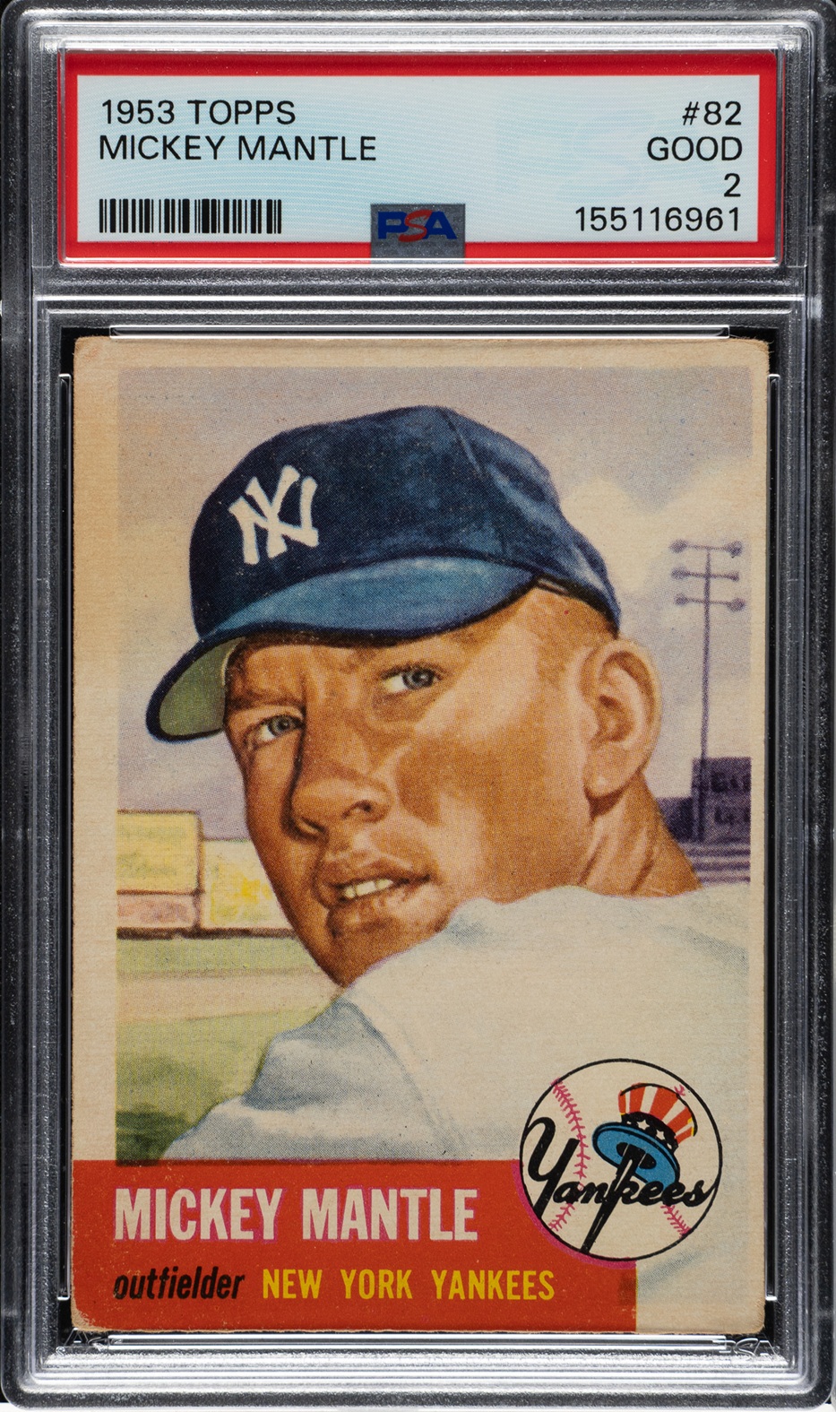 1953 Topps #82 Mickey Mantle PSA GOOD 2 1953 Topps #82 Mickey Mantle PSA GOOD 2