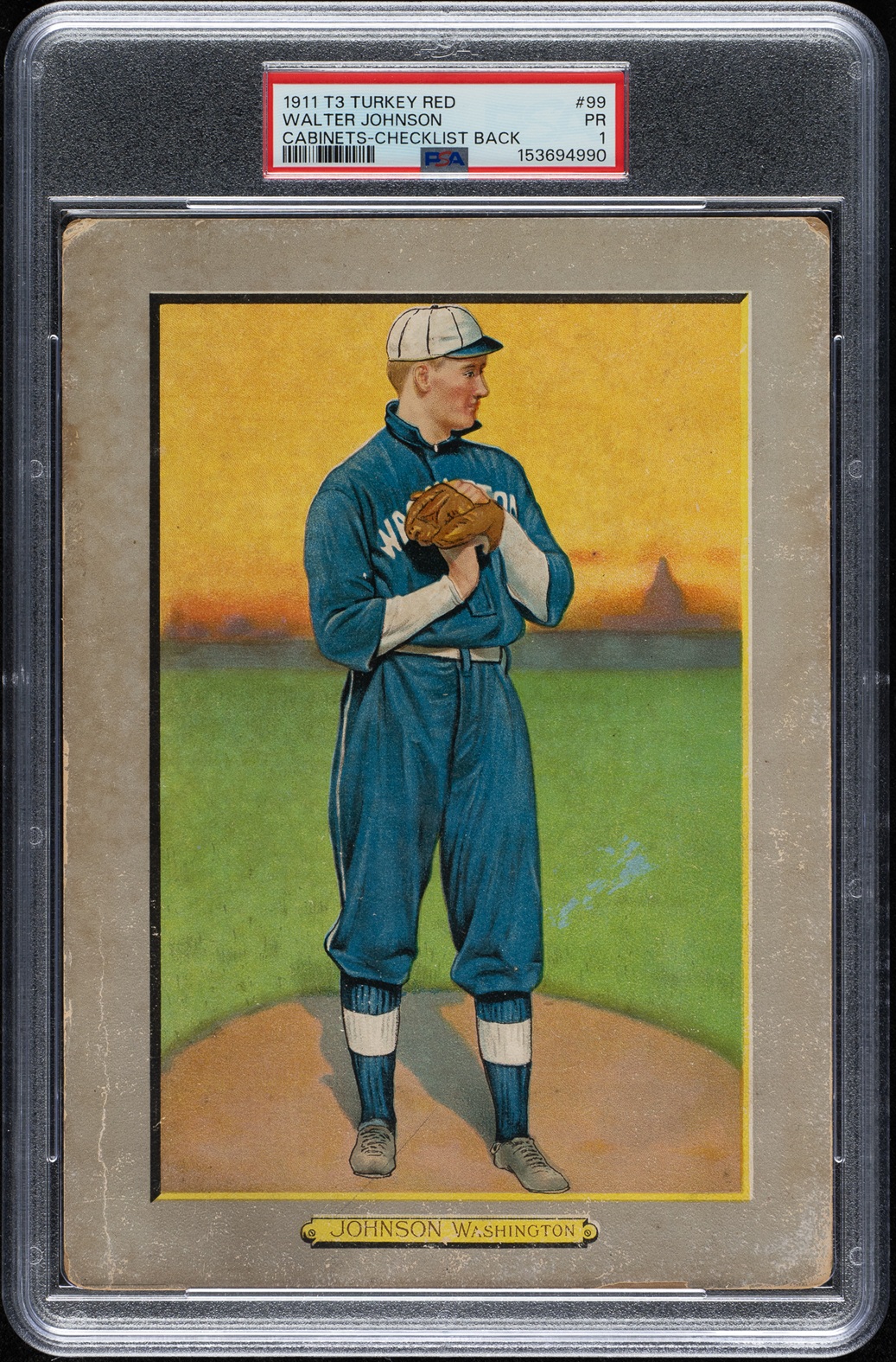 1911 T3 Turkey Red #99 Walter Johnson PSA POOR 1 1911 T3 Turkey Red #99 Walter Johnson PSA POOR 1