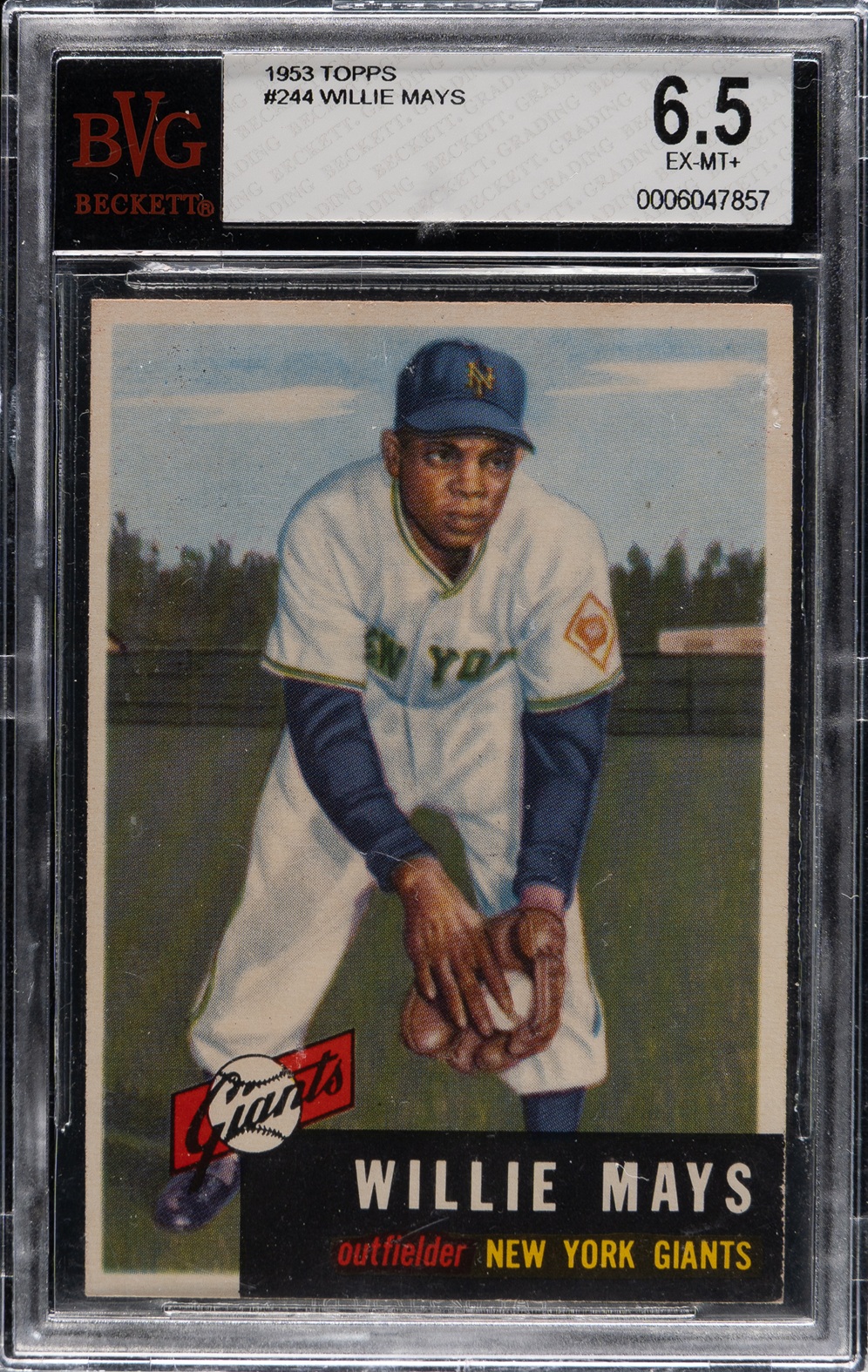 1953 Topps #244 Willie Mays BVG EX-MT+ 6.5