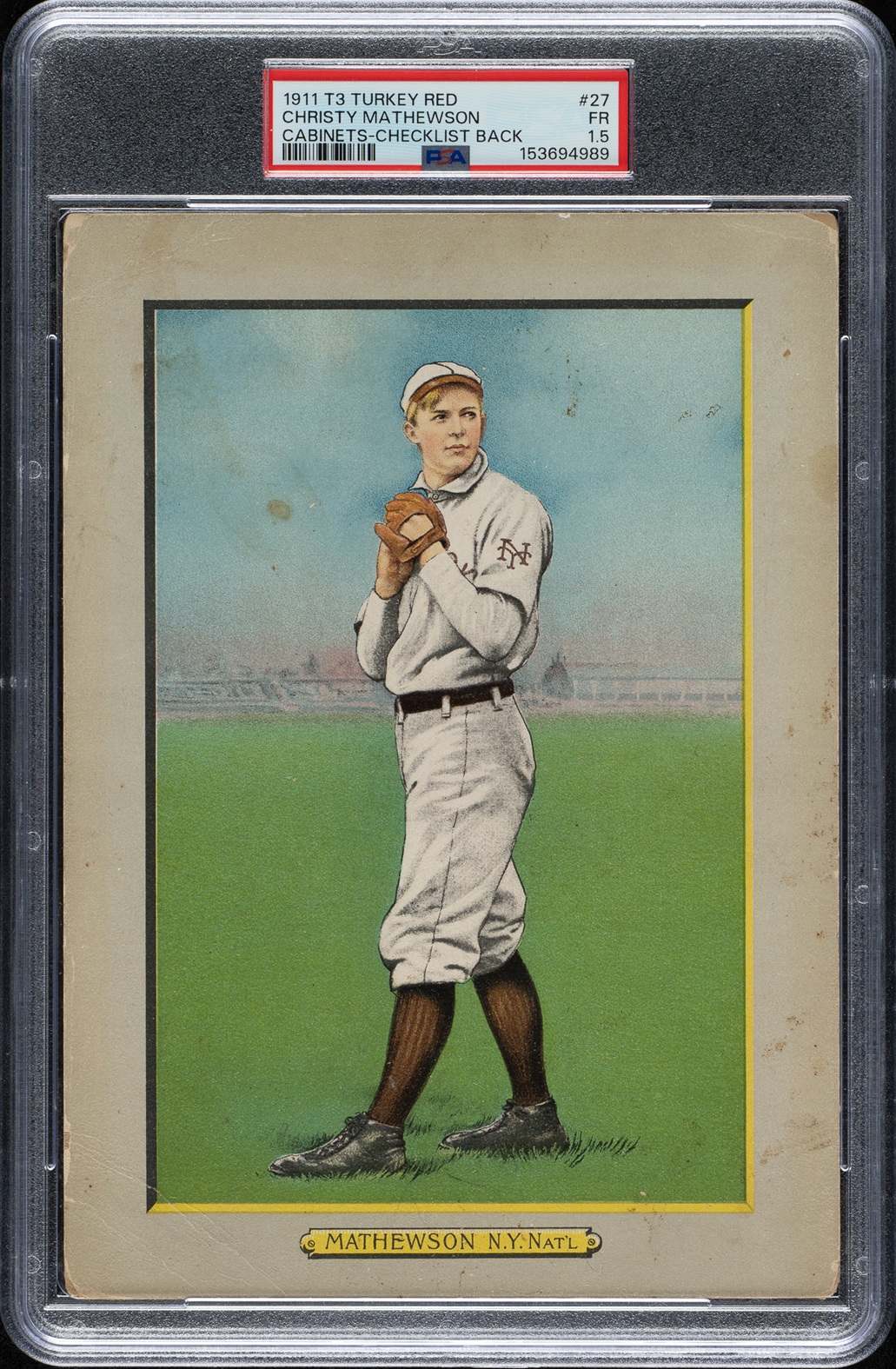 1911 T3 Turkey Red #27 Christy Mathewson PSA FAIR 1.5 1911 T3 Turkey Red #27 Christy Mathewson PSA FAIR 1.5