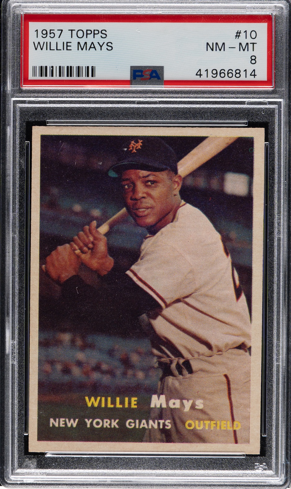 1957 Topps #10 Willie Mays PSA NM-MT 8