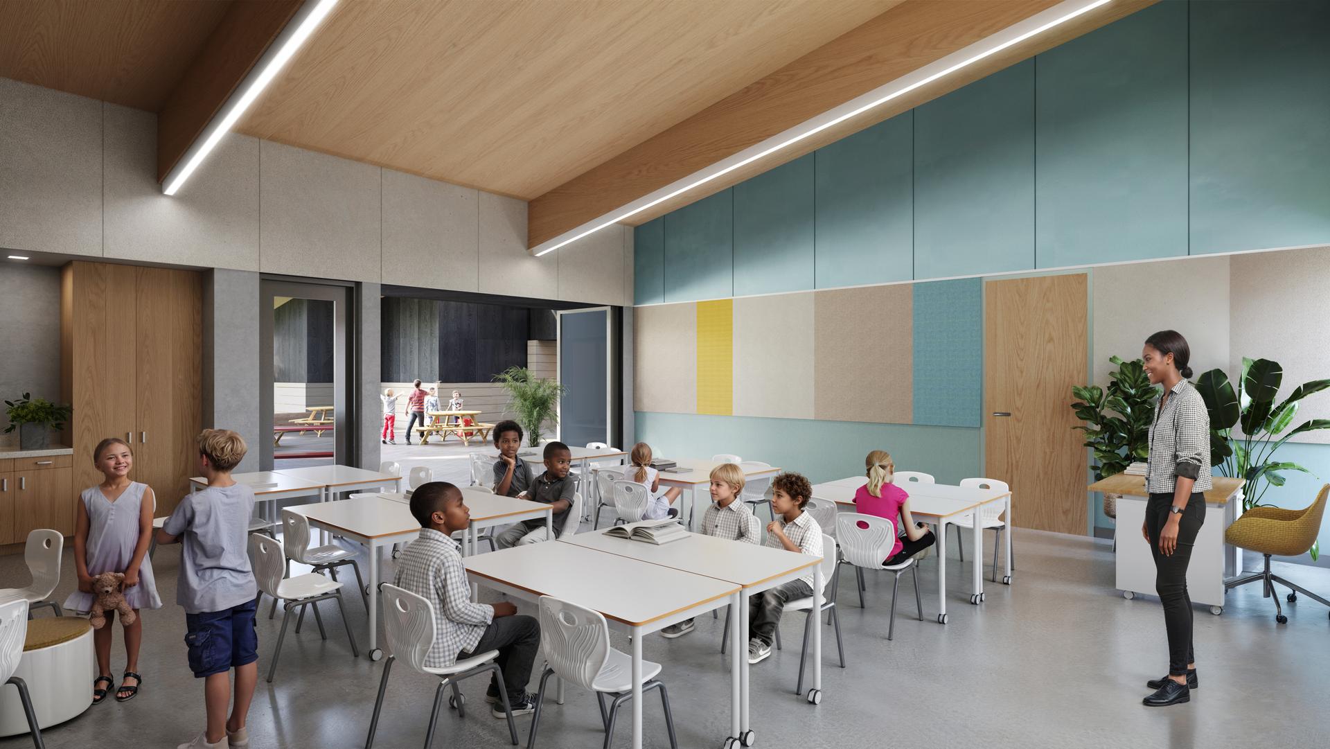 Rendering of a what a classroom will look like at the new school.