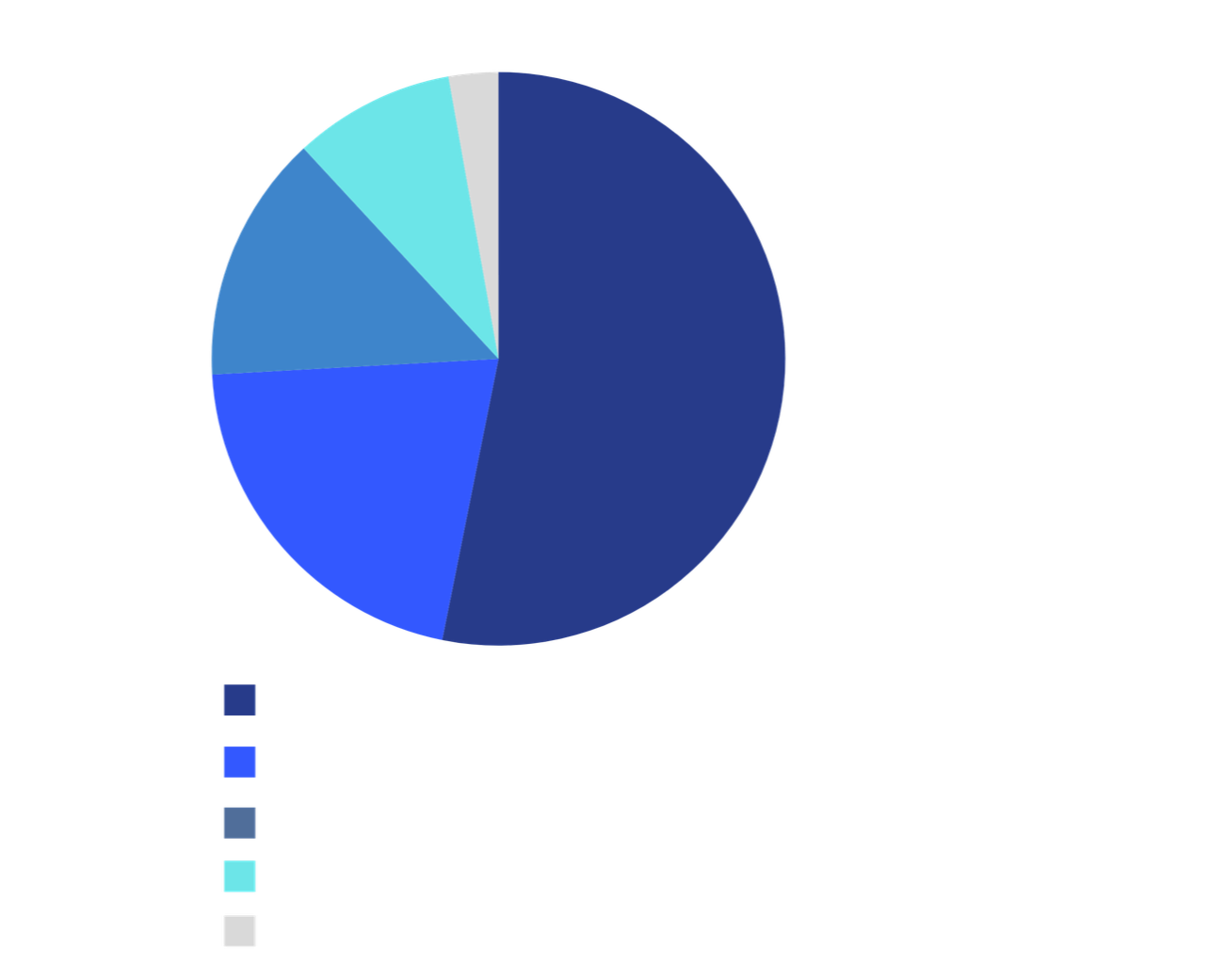 Pie chart of 2025's revenue breakdown Pie chart of 2025's revenue breakdown