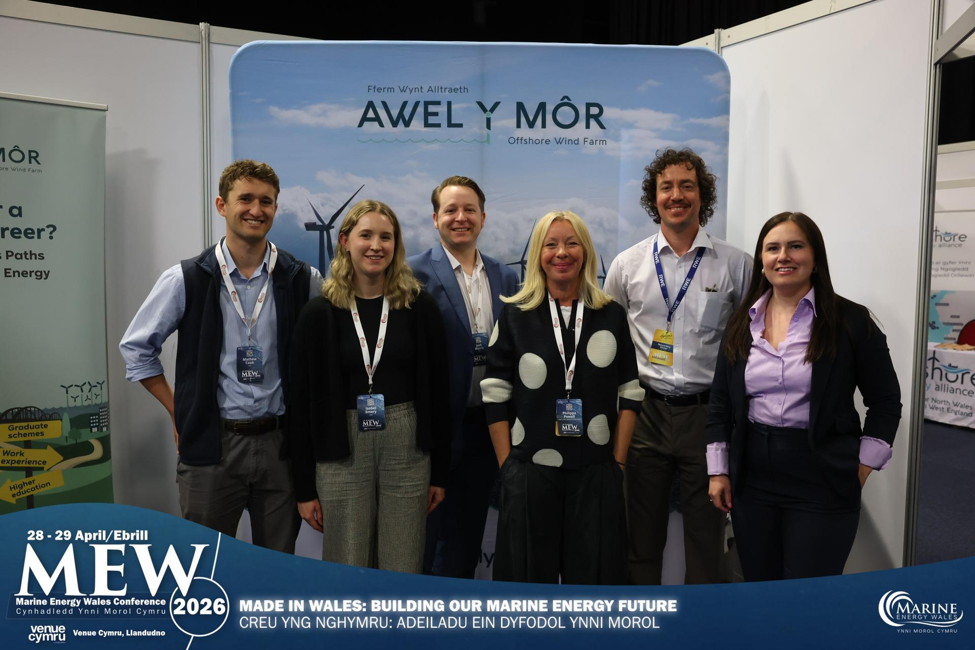 The Awel y Môr team at Marine Energy Wales, held at Venue Cymru 