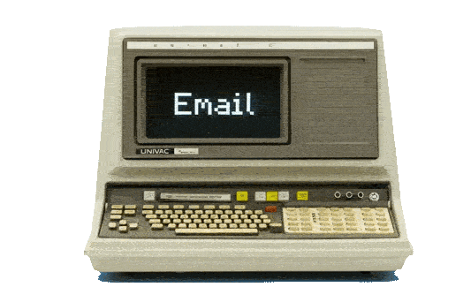 A spinning terminal computer from the 1970's, akin to what Ray Tomlinson would've used to spam his friends.