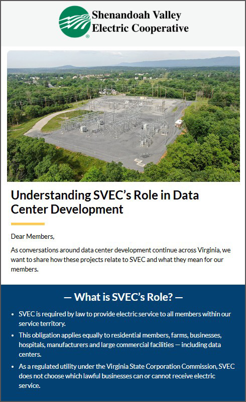 Sample data center email - click to see it in the library